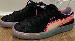 PUMA X SOPHIA WEBSTER Black Suede Multi Colour Glitter Trainers Sneakers UK 5.5 - Picture 1 of 12