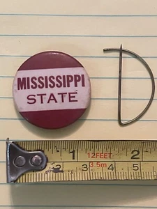 VINTAGE MISSISSIPPI STATE MS. BUTTON PIN W/BACK PIN 1960S - Picture 1 of 2