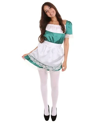 Disfraz de criada tradicional para mujer | Disfraces de uniforme verde oscuro HC-1362 Foto 1 de 4