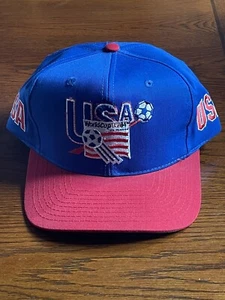 Vintage 94 World Cup Soccer Snapback Hat/Cap Team USA Red White Blue - Picture 1 of 12