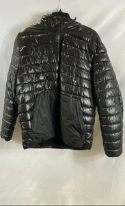 Kenneth Cole New York Black Shiny Quilted Puffer Hooded Jacket Men's XL - Picture 1 of 5