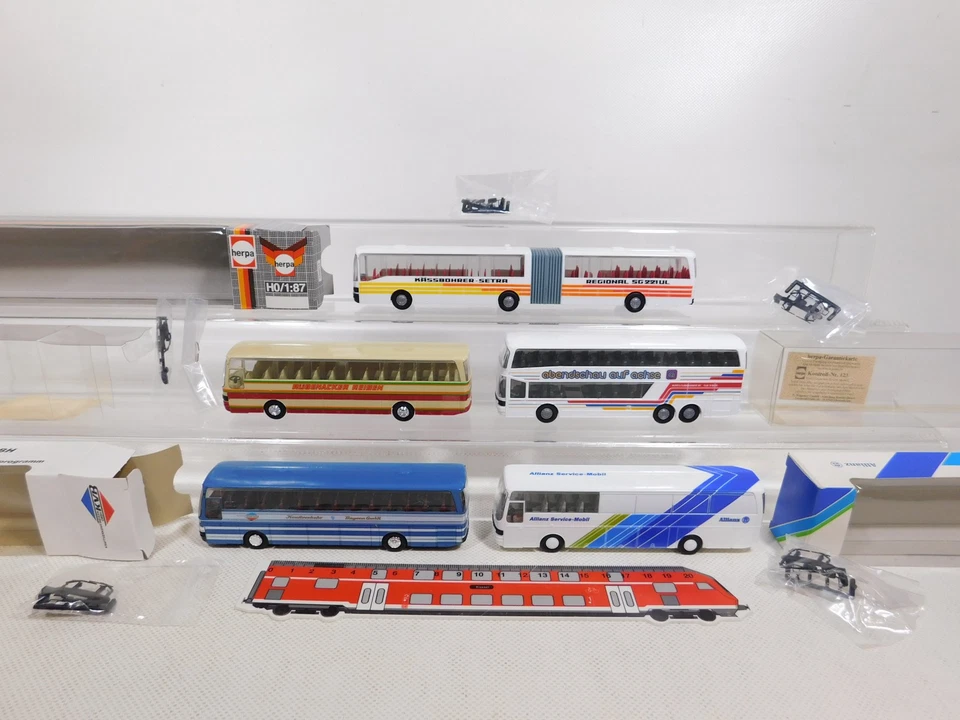 5x Herpa H0 1:87 Bus Setra Alleanza Kvb Abendschau Rübenacker ecc Mint #DP360-1 - Immagine 1 di 4