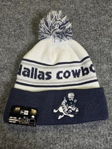 New Era Dallas Cowboys Bommelstrick Beani Creme Navy Neu mit Etikett - Bild 1 von 6