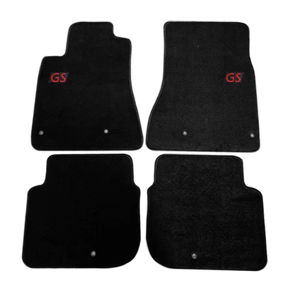 脚垫适用于 98-05 雷克萨斯 GS300 GS400 GS430 黑色尼龙地毯带红色 GS — 第 1/4 张图片