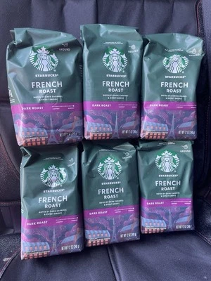 6 Bag 12oz Each Starbucks FRENCH Roast DARK Roast Ground Coffee NEW SEALED LOT - Image 1 of 4