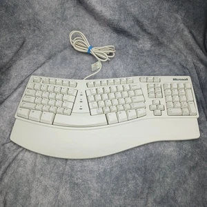 Microsoft Natural Keyboard Elite Ergonomic X03-51764  Wired PS/2 Keyboard White - Picture 1 of 11