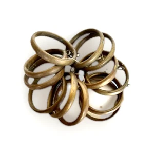 Lot of 12 Antique/Vintage Brass Curtain/Drapery Rings, Outside Diameter 3" - Picture 1 of 5