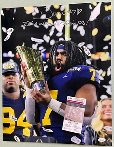 DONOVAN EDWARDS SIGNED MICHIGAN WOLVERINES National Champions 16X20 JSA Witness - Picture 1 of 1