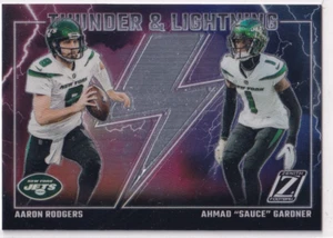 2023 Panini Zenith - #16 'Thunder and Lightning' Aaron Rodgers/Sauce Gardner - Picture 1 of 2