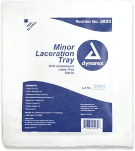 Dynarex - Minor Laceration Tray mit Instrumenten, steril.NEU. #4523 - Bild 1 von 1