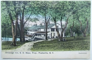 VINTAGE POSTCARD DEVASEGO INN S.D. MASE PROP., PRATTSVILLE N.Y. - Picture 1 of 2