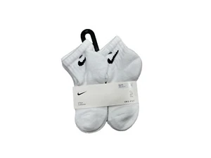 NIKE Boys Socks Ankle Cushioned School Kids 6 Pair Shoe Size 10C-3Y White - Picture 1 of 4