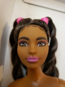 New Nude Barbie Extra #14 Doll AA VERY LONG Hair Articulated Curvy - Picture 1 of 11