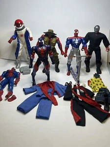 Ent Ink/Toy Biz Spider-Man 10inch Figures Lot Of 6 Plus Accessories Rare Figures - Picture 1 of 15