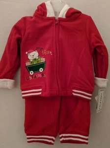 NEW Baby Boy Girl Nursery Rhyme 3-6 Month My First Christmas 2 pc Outfit Jacket - Picture 1 of 3