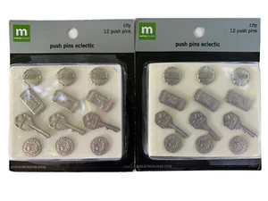 Making Memories Push Pins Eclectic City 2 Packs 24 Total Keys Bottle Caps - Picture 1 of 2