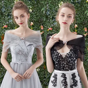 Chiffon Damen Ruffles Umhang Bolero Schulterjacke Capelet Strickjacke Schier Ehe - Bild 1 von 24