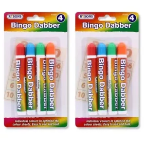 8 Large Bingo Dabbers Multi Coloured Dabber Dot Pens Non Grip Child Safe Gift UK - Picture 1 of 4