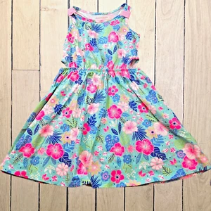Tommy Bahama Dress Girls Size 6 Colorful Floral Cinched Waist Cotton Tank Boho - Picture 1 of 7