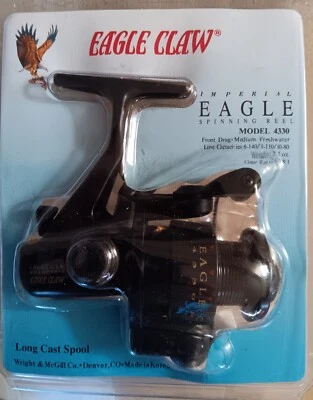 New Eagle Claw 4330 Spinning Reel With Long Cast Spool, Interchangeable Handle - Image 1 of 2