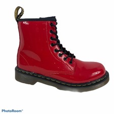 red shiny doc martens