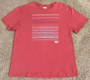 Levi Strauss Multi Color Stripe Graphic Men's Salmon T-Shirt Size XXL - Picture 1 of 4