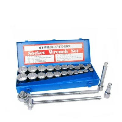 27Pcs Heavy Duty Socket Wrench Set 3/4" Drive Metric & Imperial Extension Case - image 1 of 4
