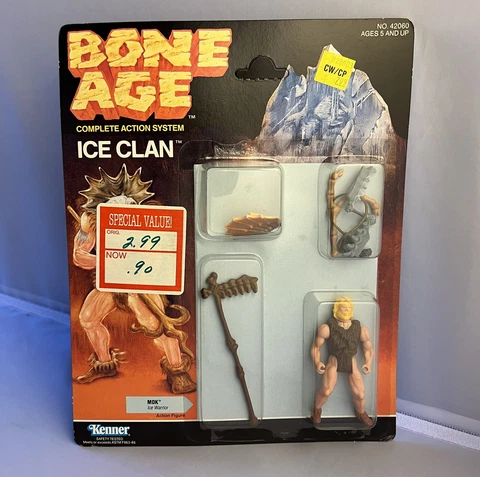 1988 Bone Age Ice Clan Mok action figure Kenner vintage rare MOC MOSC Cover
