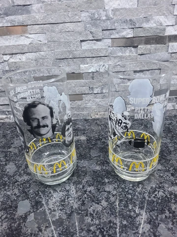 (2 New) Vintage Super bowl XIII Steelers vs Dallas McDonalds Glasses Bradshaw Cover