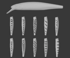 Plantilla 3D de plástico duro wLure para señuelo de pesca cuerpo en blanco UPM774 - Imagen 1 de 6