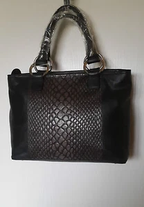 SEQUOIA S54-008 BOA SAC PORTE EPAULE EN CUIR DE VACHETTE NOIR ASPECT BOA - Picture 1 of 11