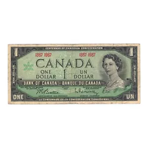 Canada billet 1 dollar 1967 Centenaire de la Confédération SANS NUMÉRO TB P.84 - Imagen 1 de 2