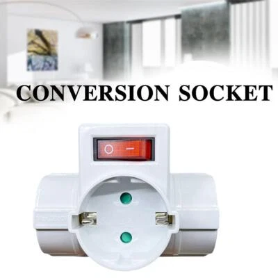 EU Standard Electrical Socket Multi-Plug 3-Way Multiple Adapter ABS Plug K0Y8 - Image 1 of 4