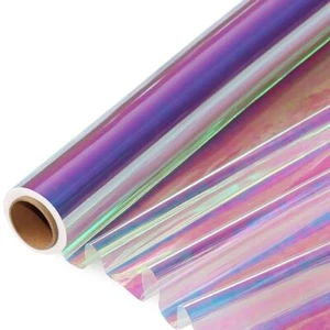 66 Ft Iridescent Cellophane Wrap Roll (17'' Wide X 66' Long) Transparent Iridesc - Picture 1 of 7