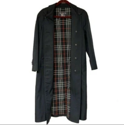 Vintage Burberrys Trench Coat Navy Blue Nova Check Lining - Image 1 of 4