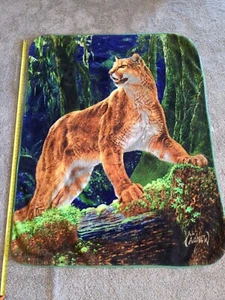 Manta Tiro Montaña León Puma Salvaje Bosque Vellón 48 x 62 Noroeste Al Nuevo - Imagen 1 de 5