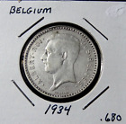 1934 Belgium 20 Francs Km-104.1 World .680 Silver Coin