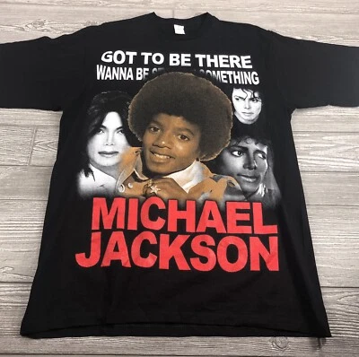 Camiseta negra de colección Michael Jackson "Got To Be There Gonna Be Something" talla L Foto 1 de 4