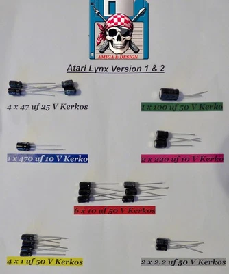 🕹 Atari Lynx Vers. 1 & 2- Elkos Capacitors / Recap / Capacitor / Repair 🕹 - Image 1 of 4