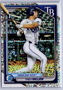 2024 Bowman Draft #BDC-73 Theo Gillen Chrome Sparkles Refractor #/200 - Bild 1 von 2