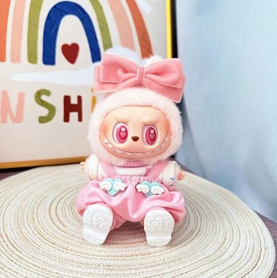 Conjunto rosa (sem bonecas) para roupa de boneca de pelúcia POP MART LABUBU The Monsters - Imagem 1 de 4