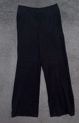 Lululemon Pants Womens 8 Black Lightweight Wide Leg Cashmere Blend Comfort Zone - Image 1 of 4