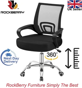 Swivel Mesh Ergonomic Home Office Chair Computer Desk Chair Adjustable Height - Picture 1 of 6