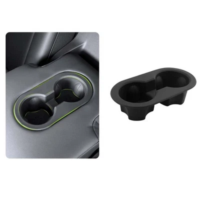 Rear Silicone Cup Holder Mat for Tesla For Model Y Juniper 2025 Anti Skid Black - Image 1 of 4