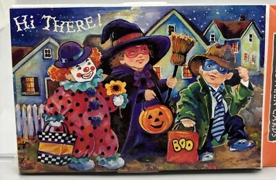 Gibson Halloween Greeting Cards 8 Pack NOS Trick Treat Witch Clown Business Man - Image 1 of 4