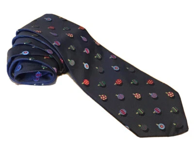 Corbata de Navidad Geoffrey Beene adornos navideños corbata de seda gris carbón 57x4 Foto 1 de 4
