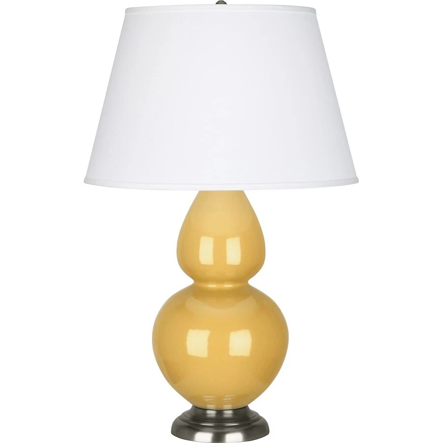 Lámpara de mesa Robert Abbey doble calabaza, amarillo atardecer/plateado, perla - SU22X Foto 1 de 1