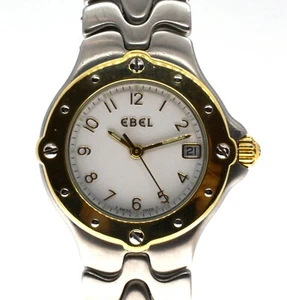 Ebel Sportwave Ladies Wrist Watch Stainless Steel/ Gold w/ Box+ Card E6087621! - Picture 1 of 12