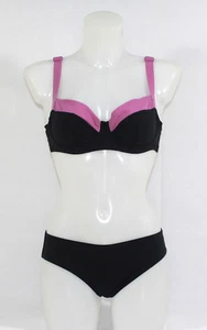 Speedo Bikini Set Swimwear Women Dark Grey Size 10 Underwired Lined Beach Travel - Picture 1 of 10