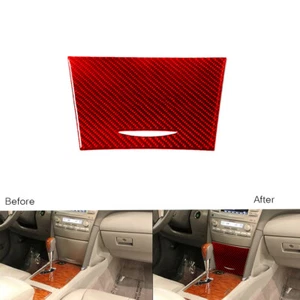 Para Toyota Camry 2007-2011 Consola de fibra de carbono roja Caja de almacenamiento Panel Cubierta Borde - Imagen 1 de 10